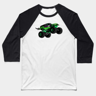 Monster Truck Jump Illustration Baseball T-Shirt